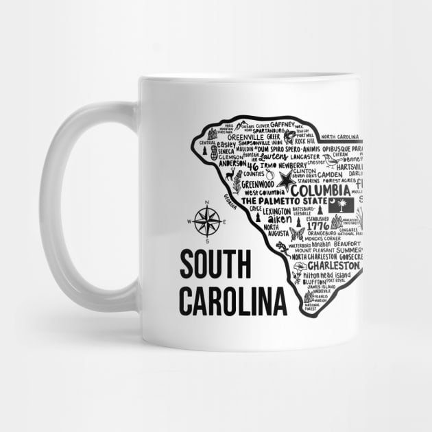 South Carolina Map by fiberandgloss